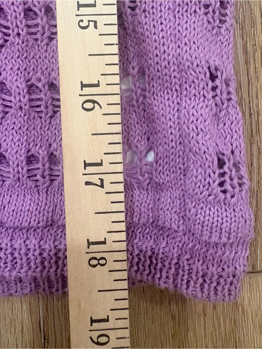 Zara Pointelle Knit Crochet Sweater Top Puff Ruffle Sleeve Lavender S Coquette